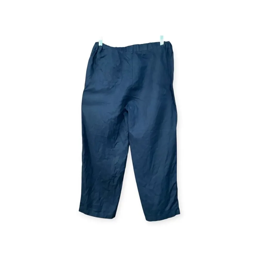 Quince Pants Women Medium Blue 100% Linen